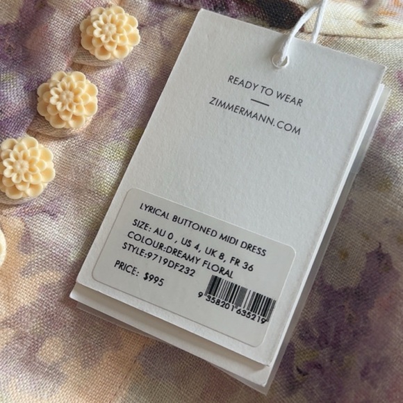 Zimmermann Beautiful Lyrical Floral button Midi dress - Picture 8 of 9